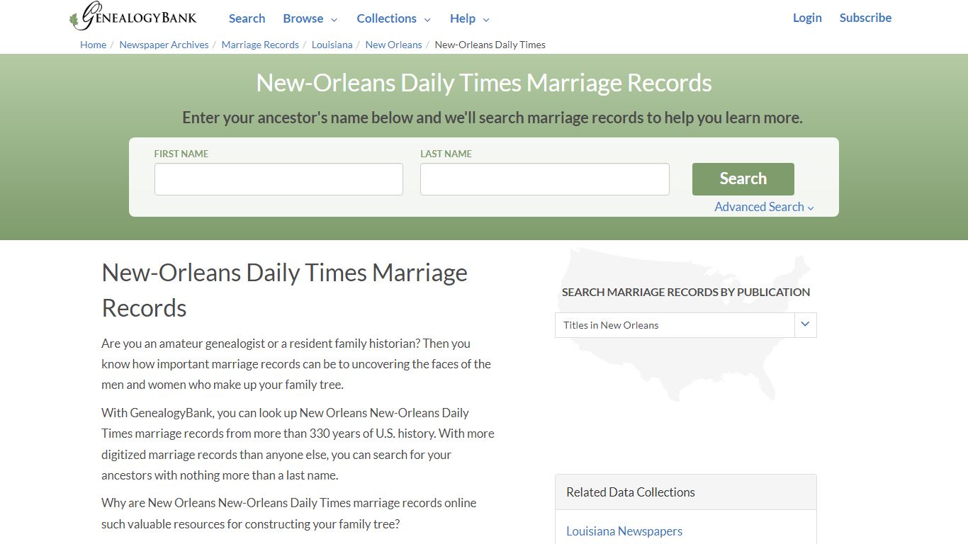 New-Orleans Daily Times Marriage Records Online Search